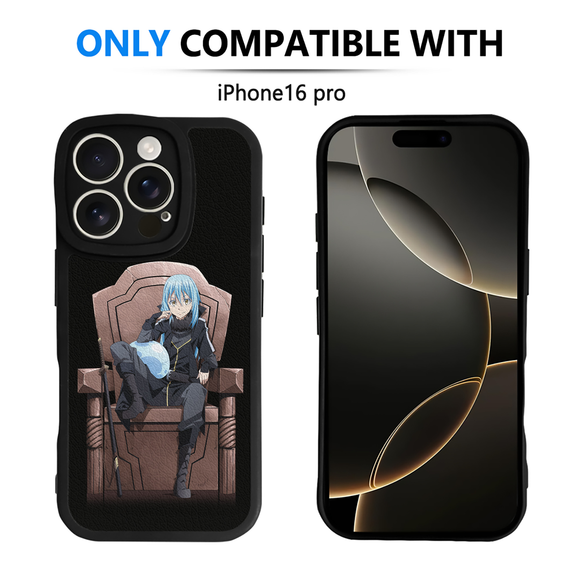 （画像用） 転スラ Regarding Reincarnated to Slime 【iPhone 16シリーズ対応】シリコンスマホケース（レザー調） 材質：シリコン